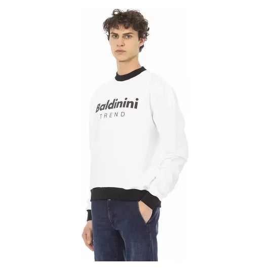 Baldinini Trend White Cotton Men Sweater BA-22498-4XL