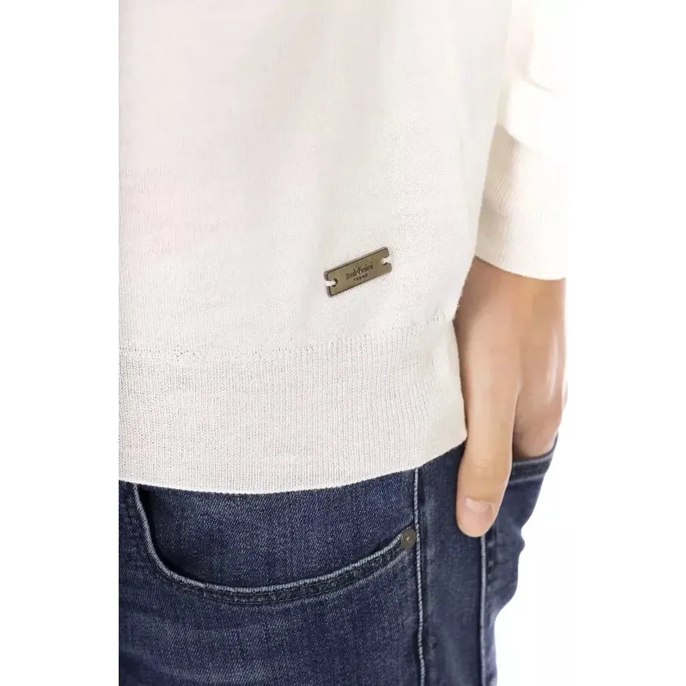 Baldinini Trend White Fabric Men Sweater