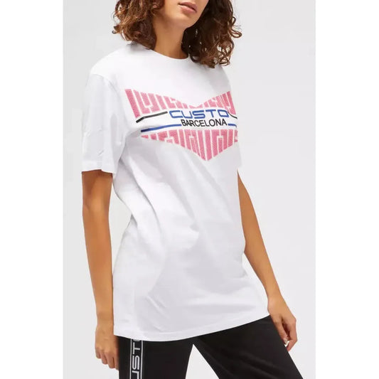 Custo Barcelona White Cotton Women T-Shirt CU-22183-S