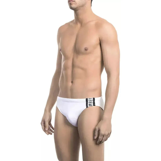 Bikkembergs White Polyamide Men's Swimwear BI-22033-XL