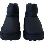 Dolce & Gabbana Blue Nylon Boots Padded Mid Calf Shoes