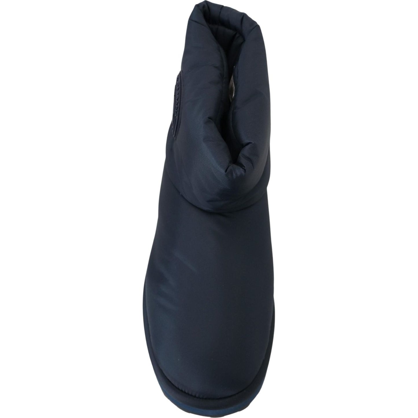 Dolce & Gabbana Blue Nylon Boots Padded Mid Calf Shoes