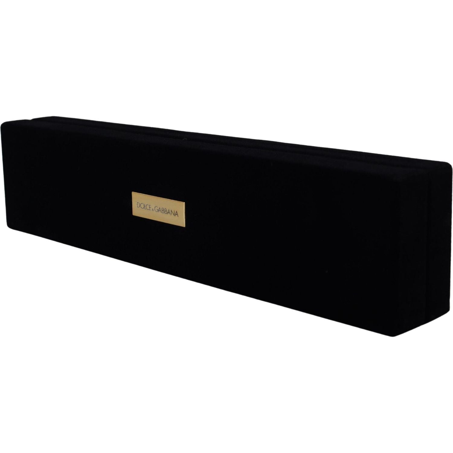 Dolce & Gabbana Black Velvet Logo Plaque Storage Bracelet Jewelry Box