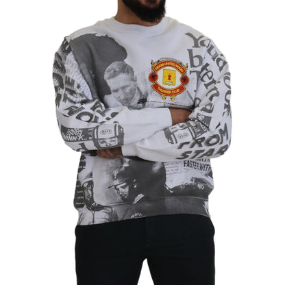 MSGM White Cotton Crewneck Pullover Sweatshirt Sweater