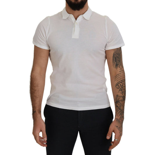 FRADI White Cotton Collared Short Sleeves Polo T-shirt TSH8223 - 46