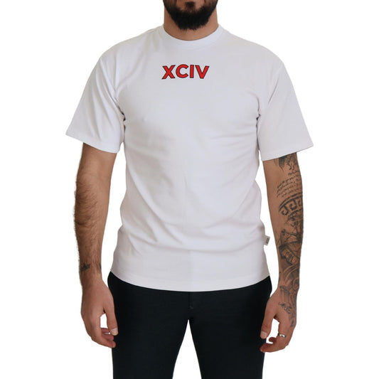 GCDS White Logo Print Cotton Short Sleeves T-shirt TSH8231 - 44