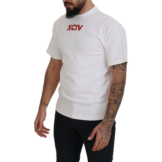 GCDS White Logo Print Cotton Short Sleeves T-shirt TSH8231 - 44