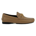 Versace Exquisite Medusa Gold-Tone Leather Loafers