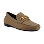 Versace Exquisite Medusa Gold-Tone Leather Loafers