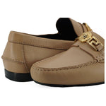 Versace Exquisite Medusa Gold-Tone Leather Loafers