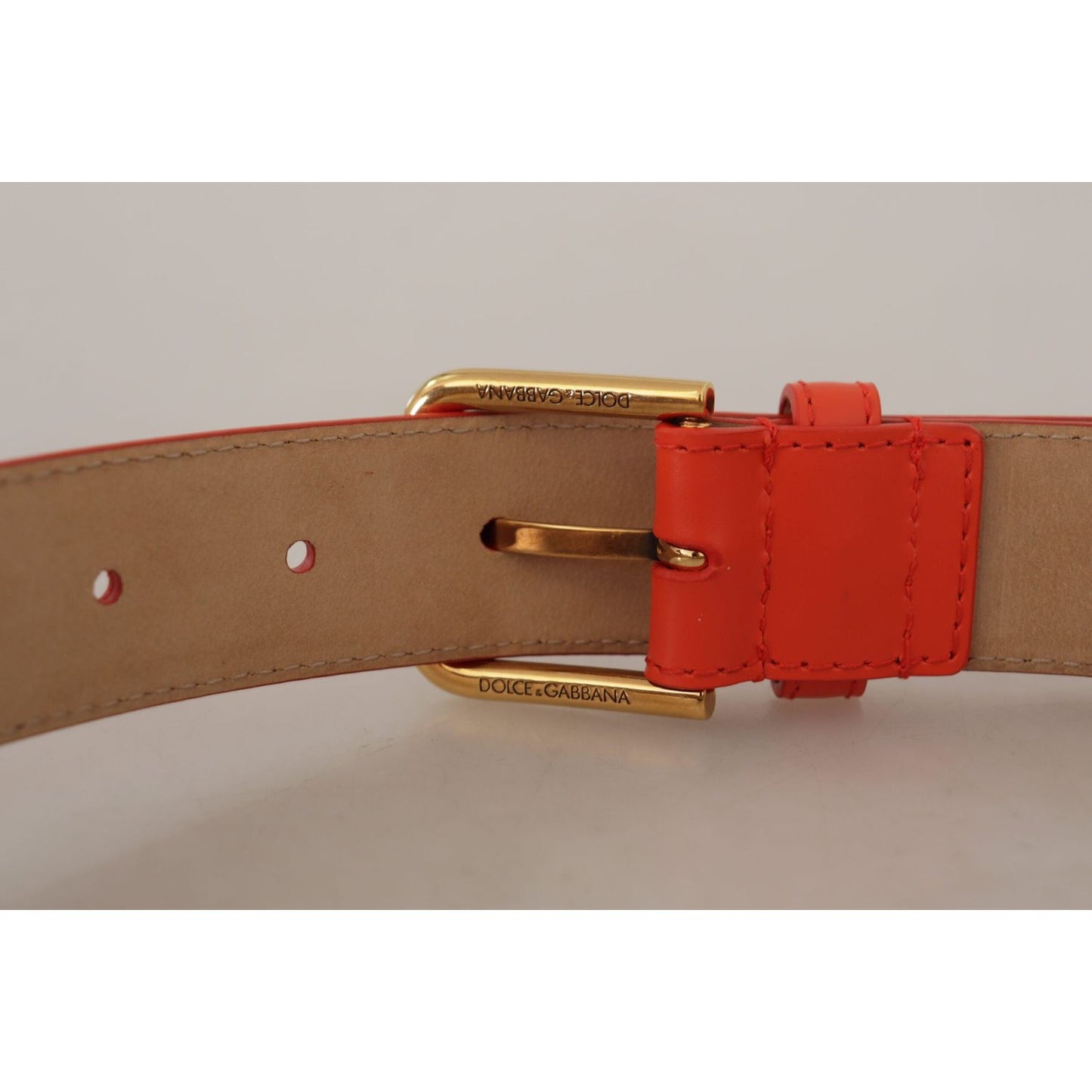 Dolce & Gabbana Orange Leather Devotion Heart Micro Bag Headphones Belt WMB170 - 70