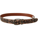 Dolce & Gabbana Brown Leopard Embossed Leather Buckle Belt WMB188 - 75