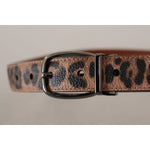 Dolce & Gabbana Brown Leopard Embossed Leather Buckle Belt WMB188 - 75