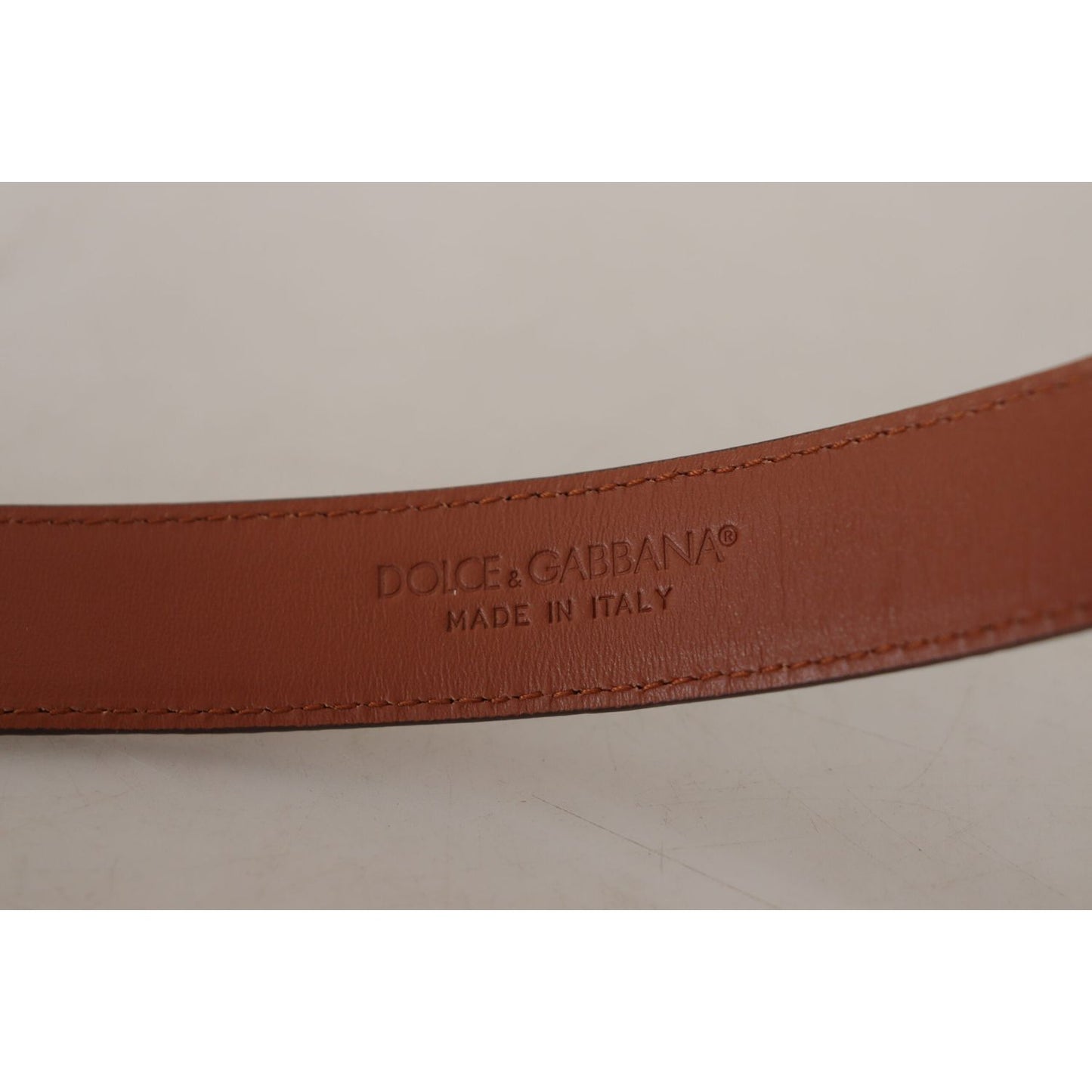Dolce & Gabbana Brown Leopard Embossed Leather Buckle Belt WMB188 - 75