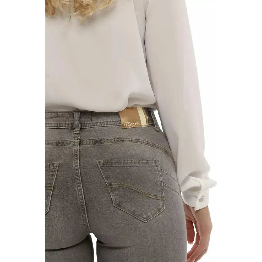 Yes Zee Gray Cotton Women's Jean YE-10567-W25