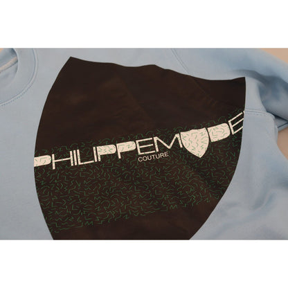 Philippe Model Light Blue Logo Printed Long Sleeves Sweater
