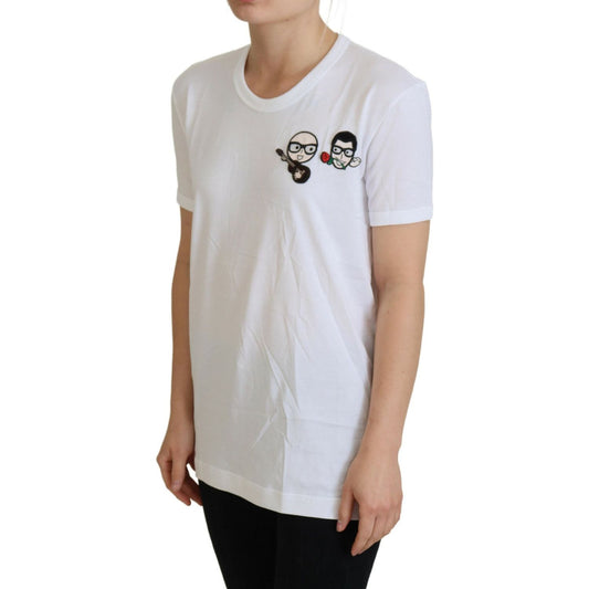 Dolce & Gabbana White #dgfamily Crewneck Cotton T-shirt TSH8067- 38