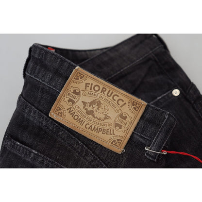 Fiorucci Black Cotton Low Waist Skinny Women Casual Jeans