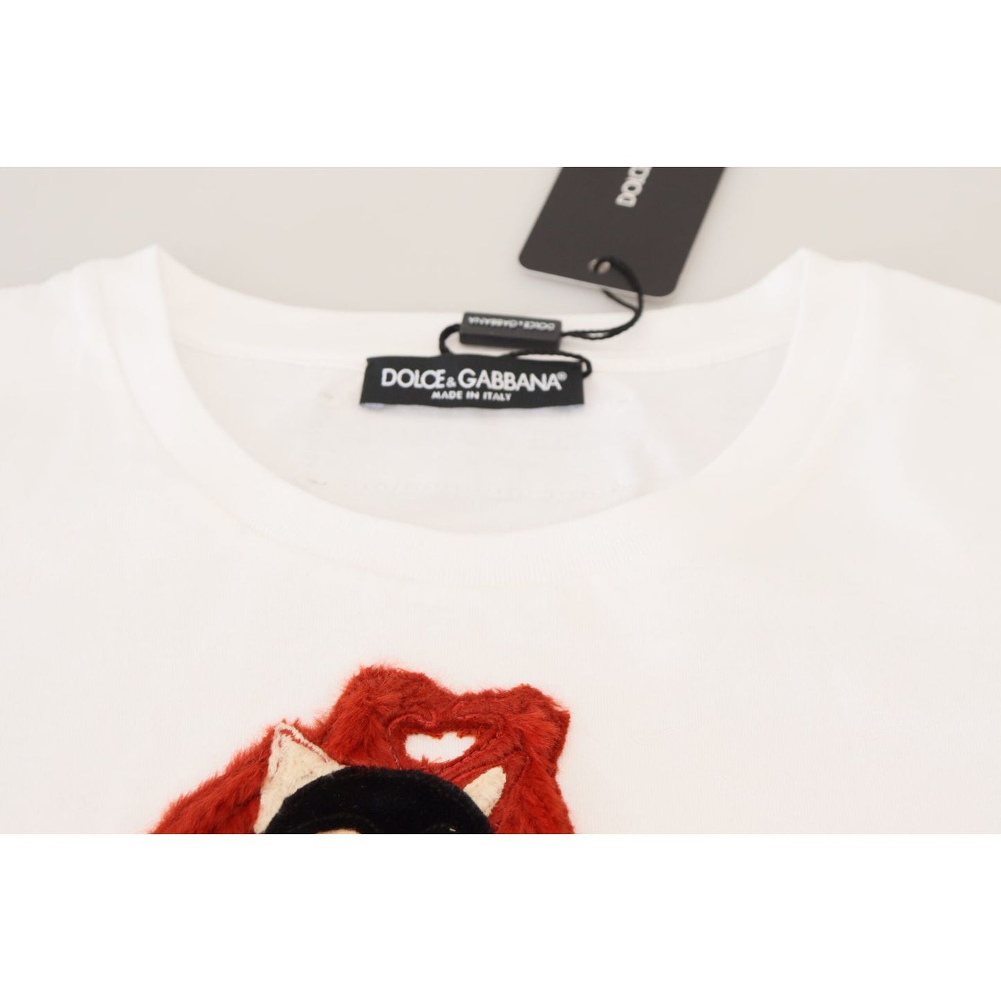 Dolce & Gabbana T-shirt Top White Textured Short Sleeve TSH83663 -40
