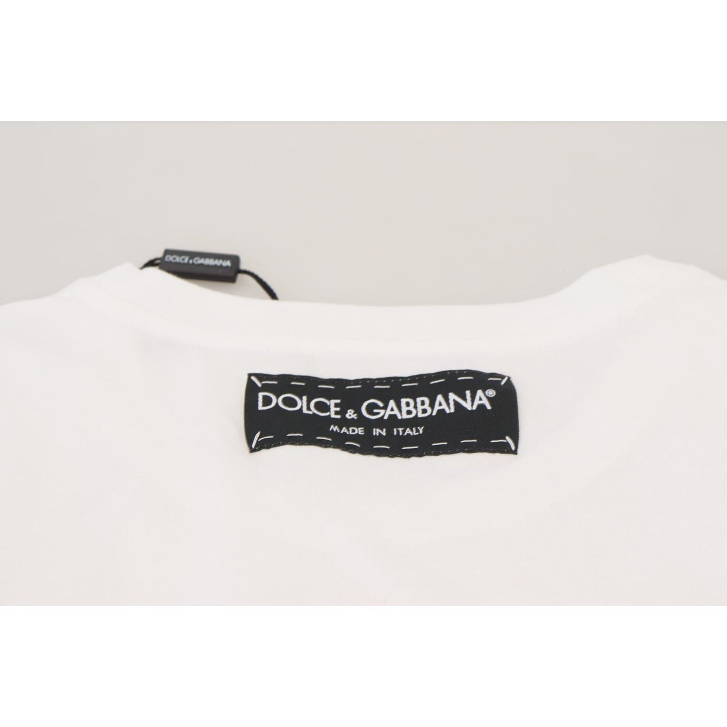 Dolce & Gabbana T-shirt Top White Textured Short Sleeve TSH83663 -40