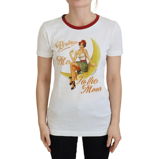 Dolce & Gabbana White Printed Short Sleeves Pullover Top TSH83943 -40