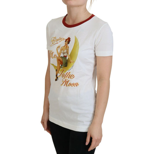 Dolce & Gabbana White Printed Short Sleeves Pullover Top TSH83943 -40