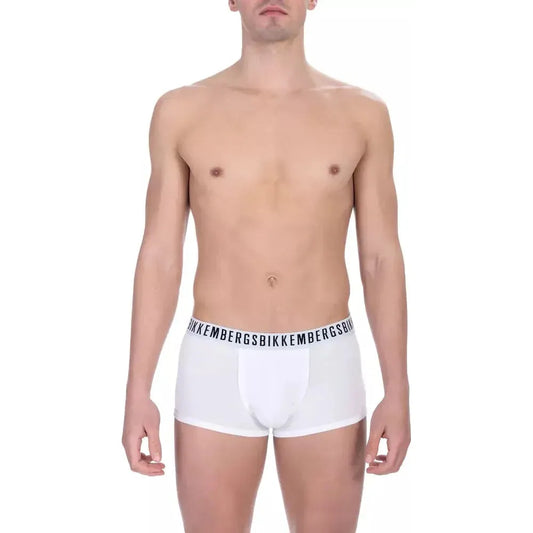 Bikkembergs White Cotton Men Underwear Trunk Duo BI-22377-L