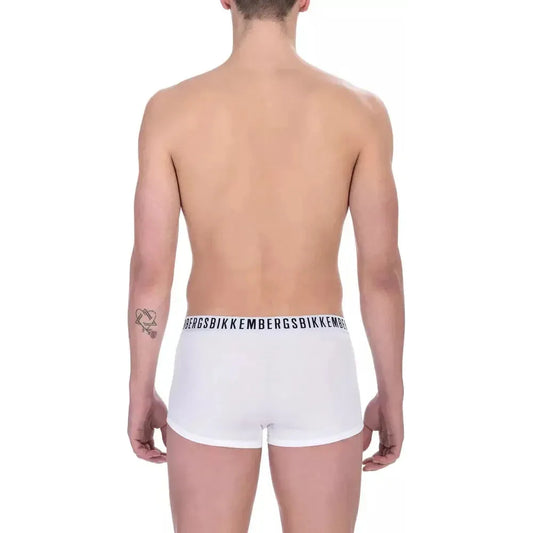 Bikkembergs White Cotton Men Underwear Trunk Duo BI-22377-L