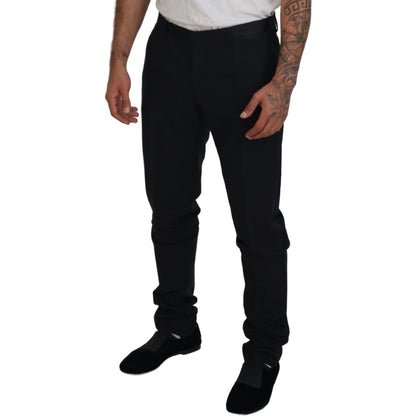 Dolce & Gabbana Black Wool Chino Dress Formal Pants