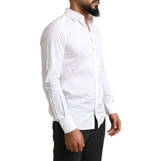 Dolce & Gabbana White MARTINI Cotton Dress Formal Shirt TSH84098-39