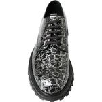 Dolce & Gabbana Black White Derby Patent Leather Shoes