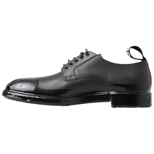 Dolce & Gabbana Black Leather Derby Dress Shoes