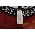Dolce & Gabbana Floral Red High Waist Leggings Dolce & Gabbana Black