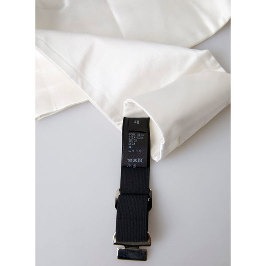 Dolce & Gabbana White Men Wide Waist Silk Belt Cummerbund BEL9001-48