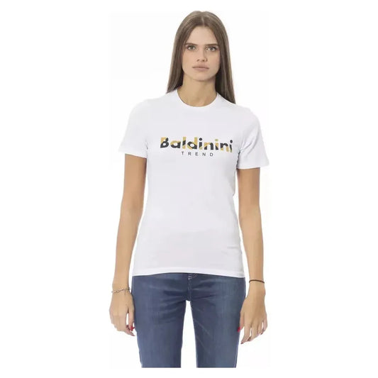 Baldinini Trend White Cotton Women T-Shirt BA-23906-XS