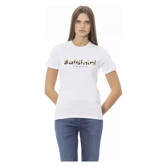 Baldinini Trend White Cotton Women T-Shirt BA-23906-XS