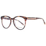 Scotch & Soda Brown Women Glasses Frame round full-rim plastic design with demo lenses, includes branded case, no spring hinge, size 55-16-140