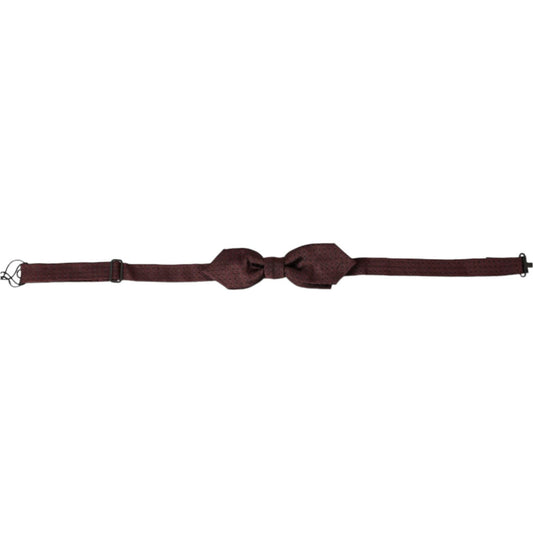 Dolce & Gabbana Red Bordeaux Silk Slim Adjustable Neck Papillon Bow Tie