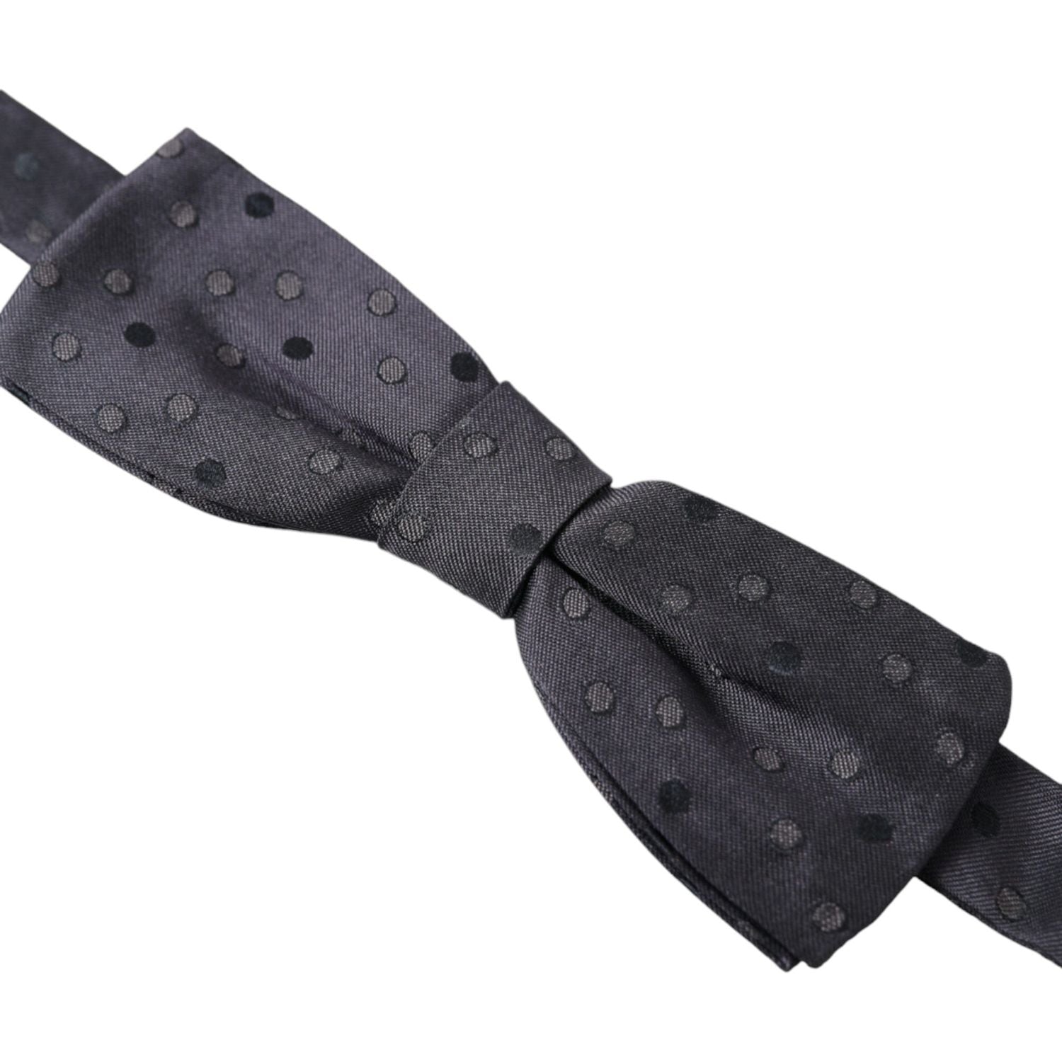 Dolce & Gabbana Blue Polka Dot Silk Adjustable Neck Men Papillon Bow Tie