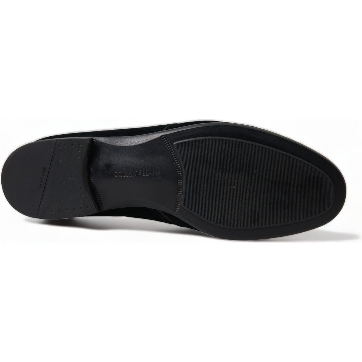 Dolce & Gabbana Black Velvet Lace Up Formal Derby Dress Shoes