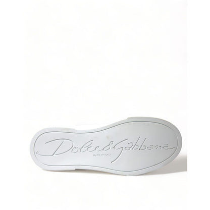 Dolce & Gabbana White Love Patch Portofino Classic Sneakers Shoes