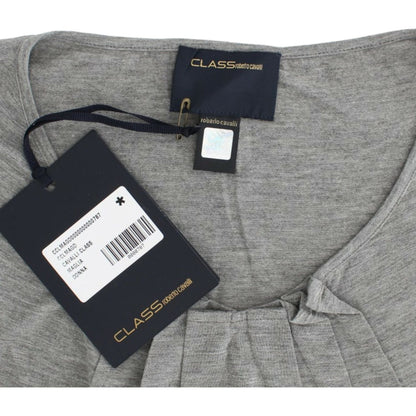 Cavalli Gray 3/4 sleeves jumper top