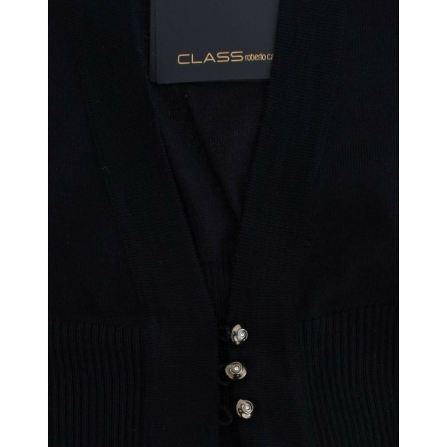 Cavalli Black cropped wool cardigan