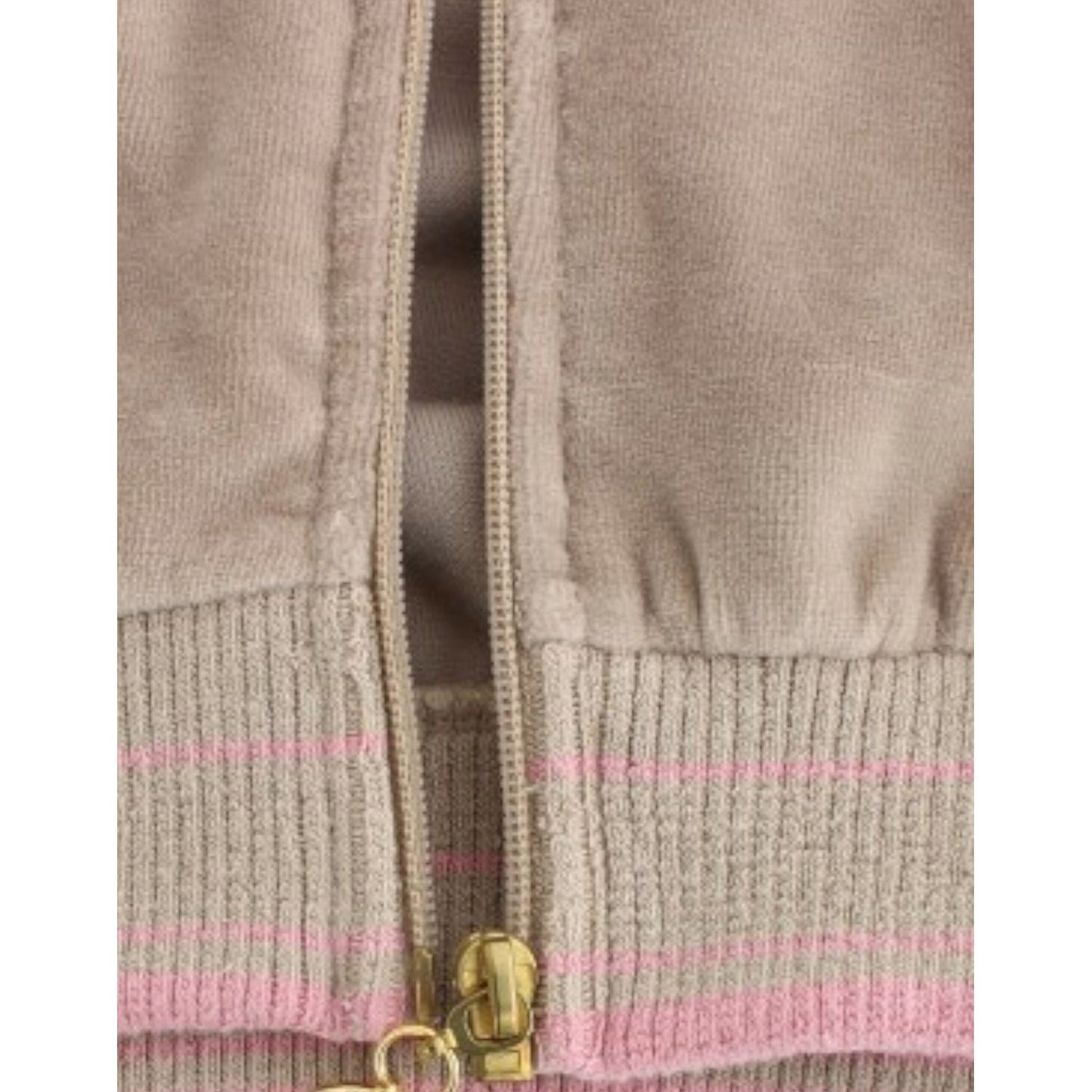 Cavalli Beige velvet zipup sweater SIG11836-1