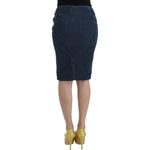 Cavalli Blue corduroy pencil skirt
