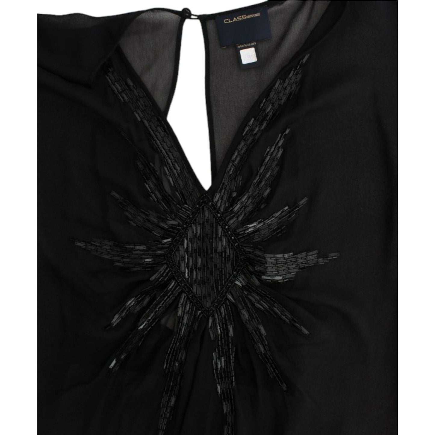 Cavalli Black long sleeve silk dress