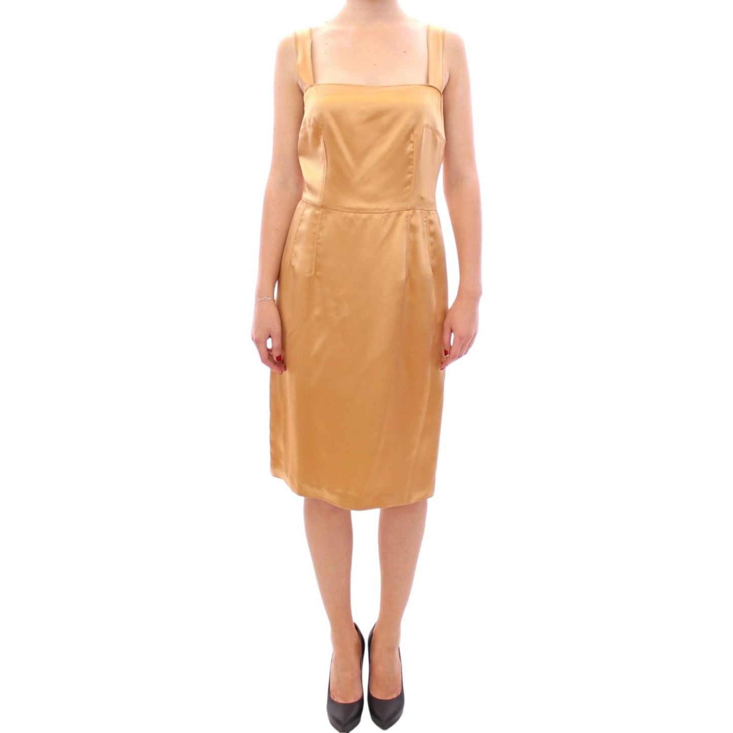 Dolce & Gabbana Bronze silk sheath dress GSS11464-1