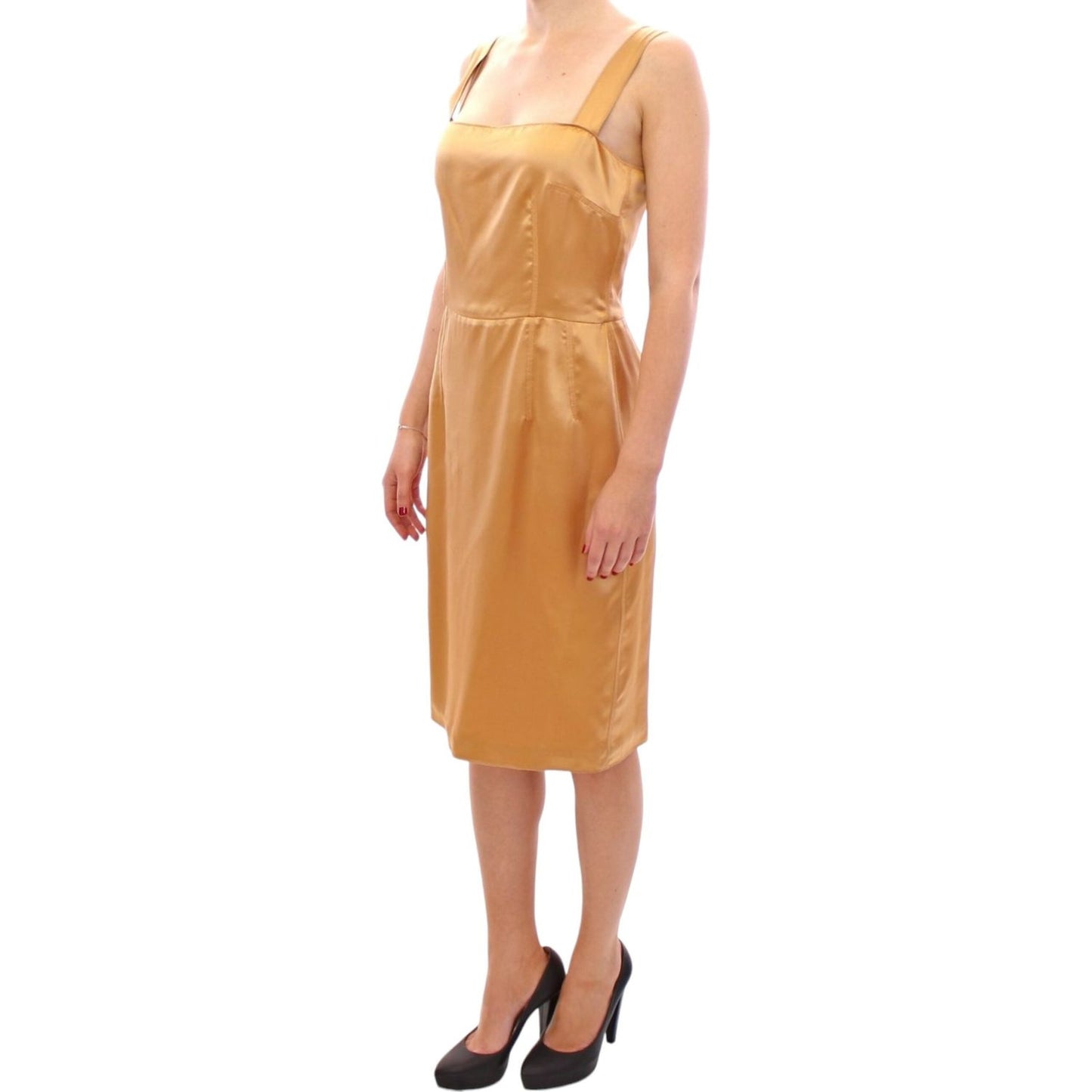 Dolce & Gabbana Bronze silk sheath dress GSS11464-1