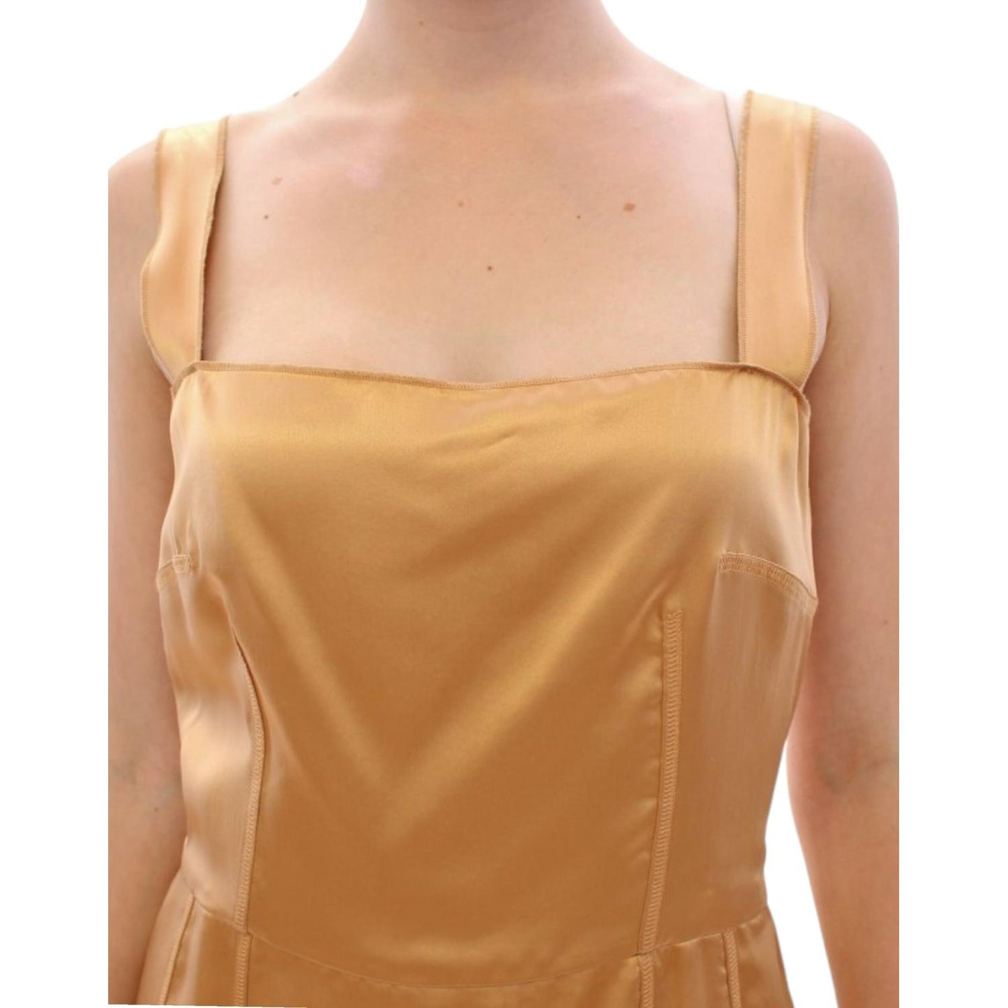 Dolce & Gabbana Bronze silk sheath dress GSS11464-1
