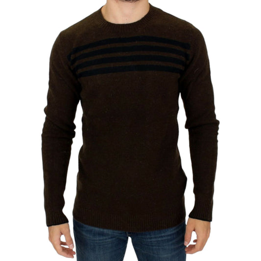 Costume National Brown striped crewneck sweater SIG10540-1